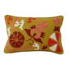 Housse de coussin Suzani brofée fleurie Absynthe