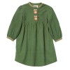 Bohemian in corduroy girl dress Vert Lichen