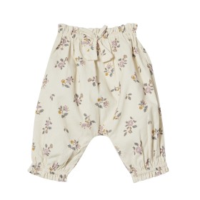 Baby corduroy floral print trousers