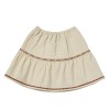 Girl's skirt in embroidered velvet Ecru