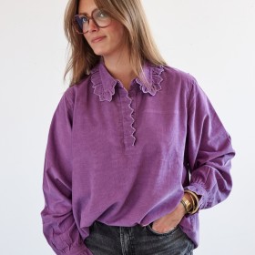 Blouse femme en velours - Violine