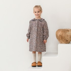 Girl floral print corduroy dress Rose/Terracotta