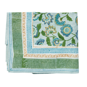 copy of Table Cloth Poppies Blue Green