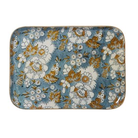 copy of Bohemian chic tray with enameled metal flowers