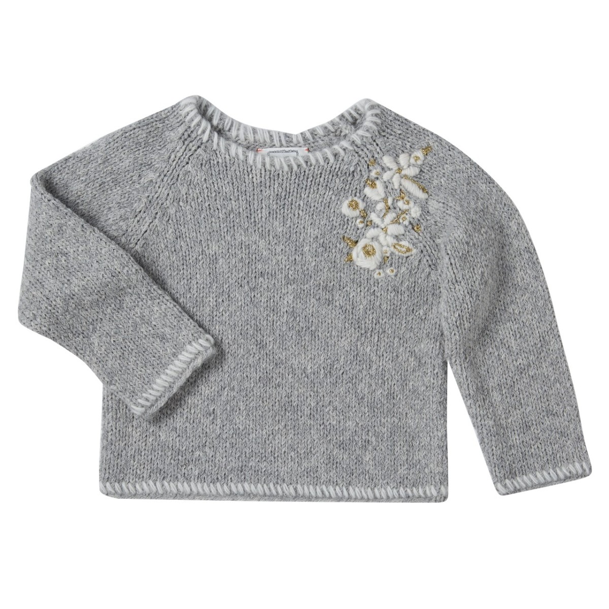 Embroidered pullover  Astrid grey