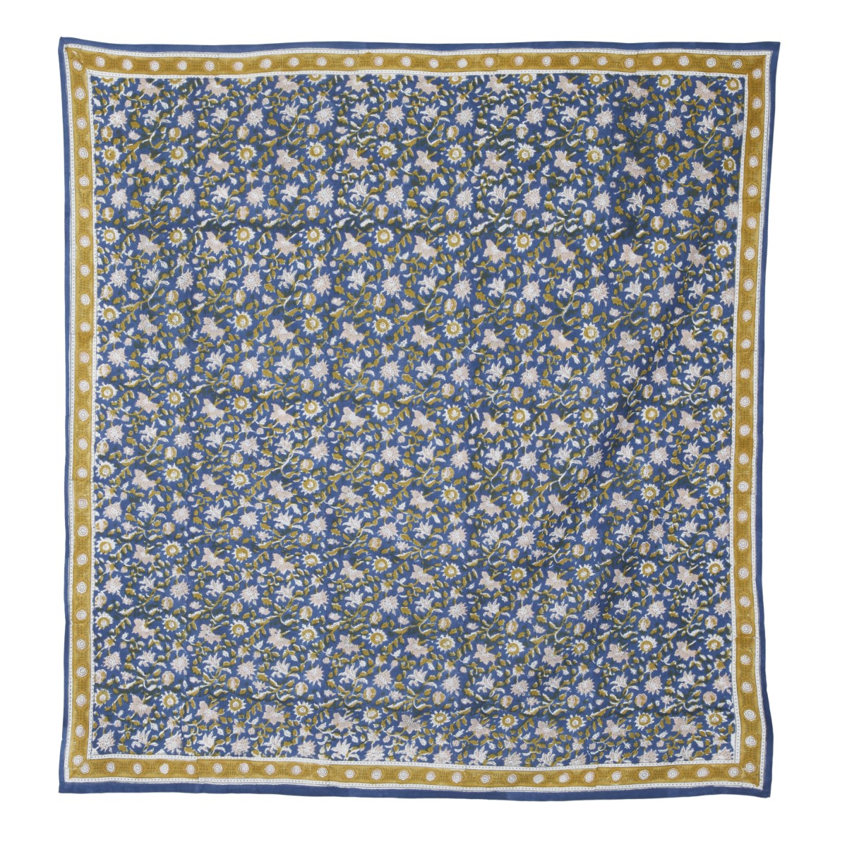 SCARF WITH « INDIEN » FLOWERS PRINT AZUR