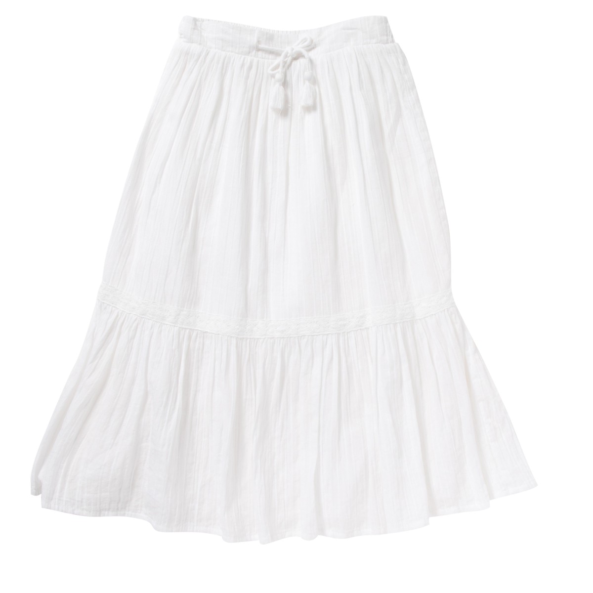 SKIRT WITH SMOCKS AND POMPONS BOHEME