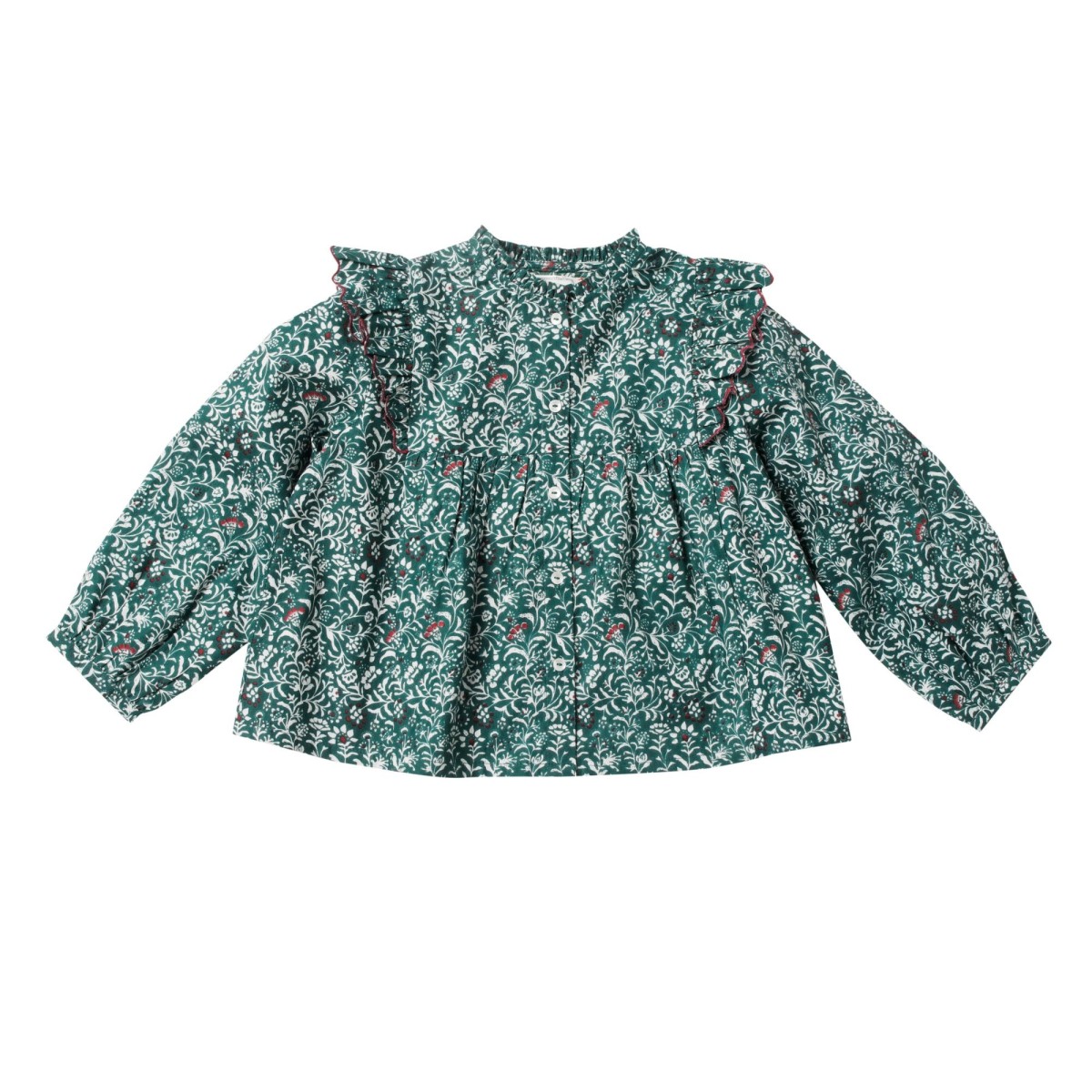 Blouse bohème imprimée fleurs noisette Yumi