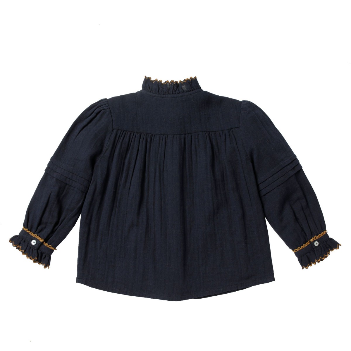 Refined vintage blouse with pleats and ruffles AMAYA