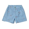 Short jean brodé fleurs Vahine