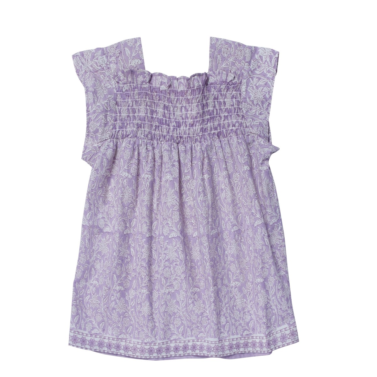 Flower print smocked dress Louisette