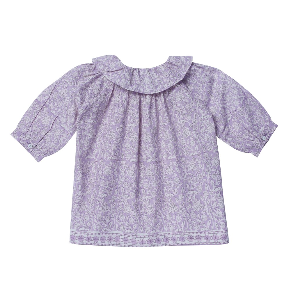 Blouse à collerette imprimé fleurs Pearly