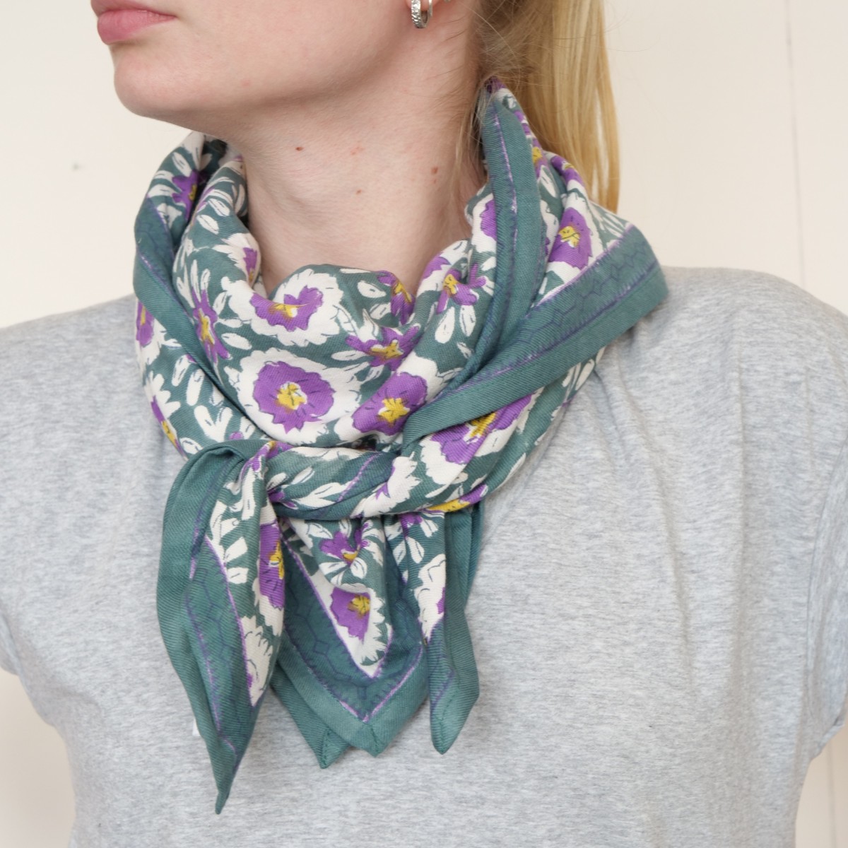 Foulard Indien Margotte Vert Sapin